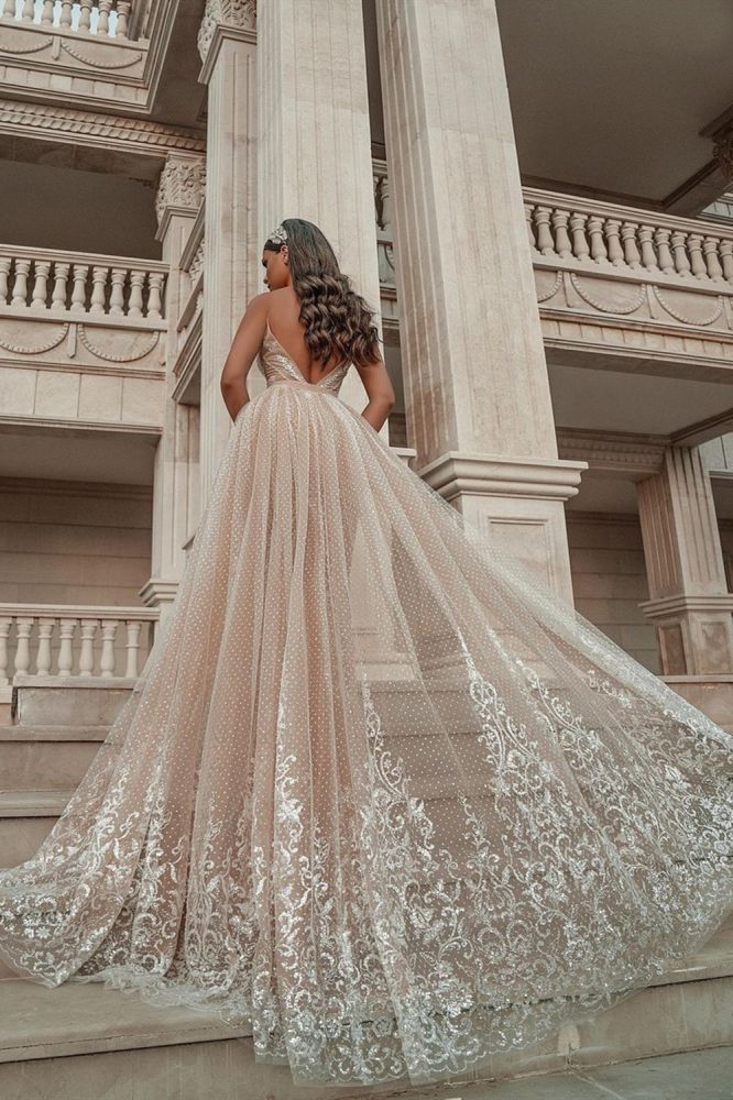 Sleeveless Floral Lace Mermaid Wedding Dress Detachable Train - Image 4