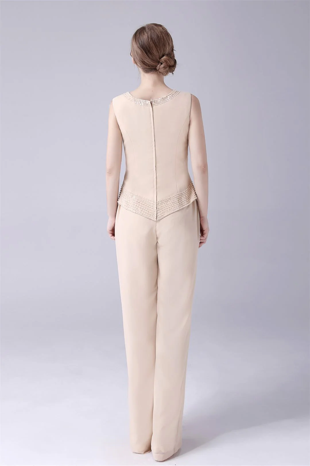 Sleeveless jewel beading vintage mother's suit - Image 2