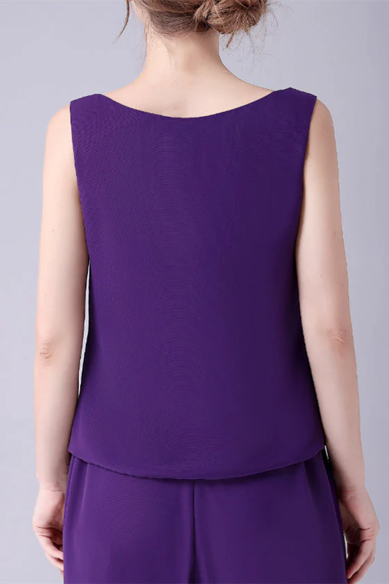 Sleeveless Jewel Strap Vintage modest mother's suit - Image 2