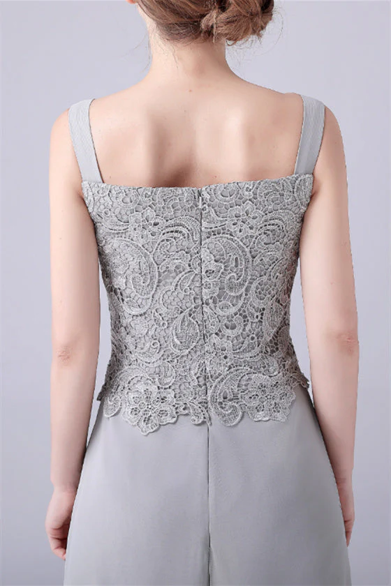 Sleeveless Lace Strap Backless Vintage modest mother's dress - Image 3