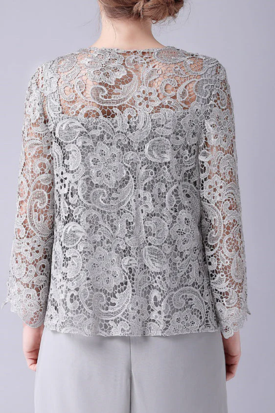 Sleeveless Lace Strap Backless Vintage modest mother's dress - Image 5