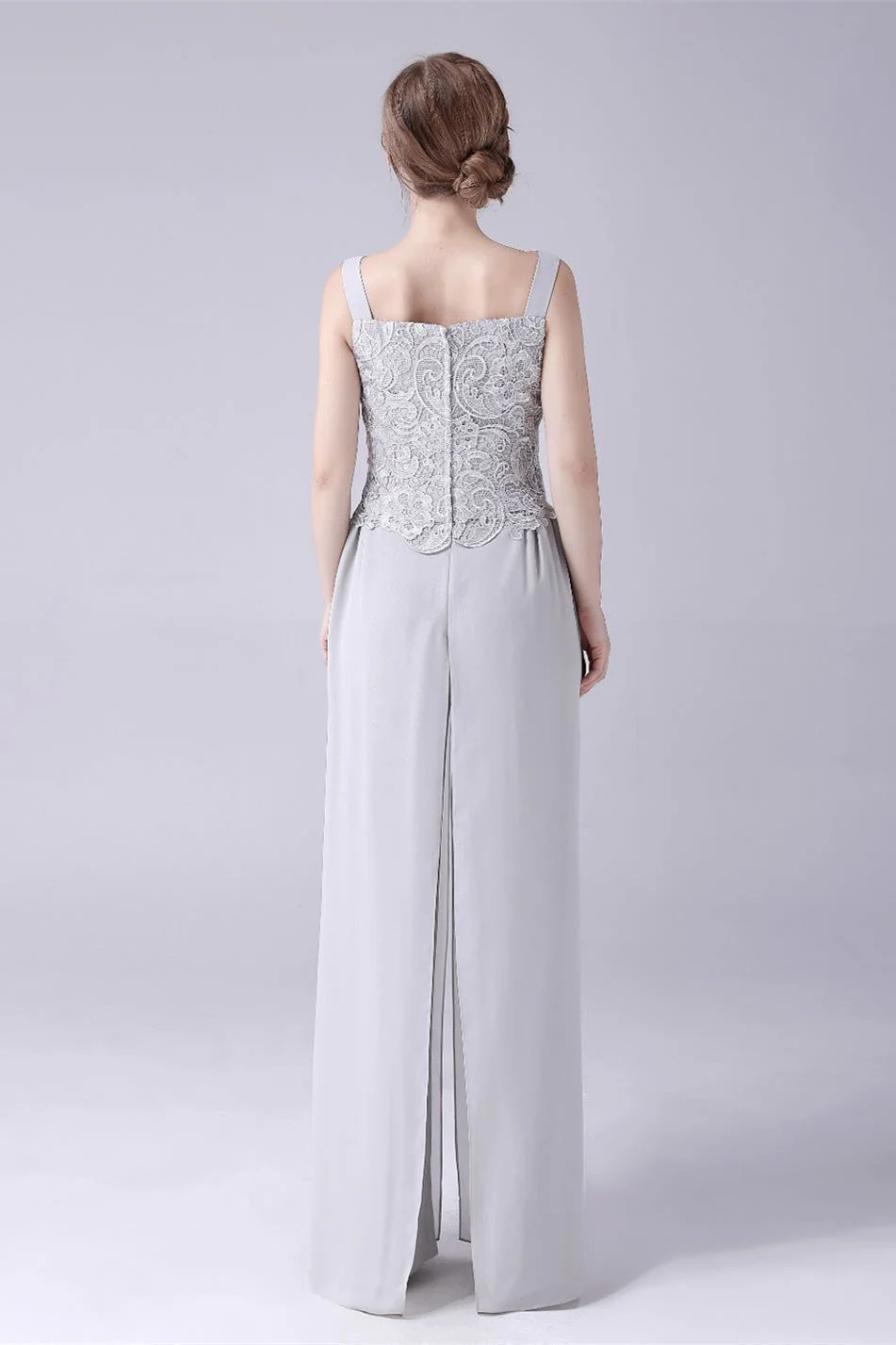 Sleeveless strap backless lace vintage mother's suit - Image 3
