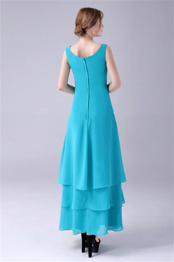 Sleeveless strap jewel A-Line Ankle-length handmade flower mother's dress - Image 2