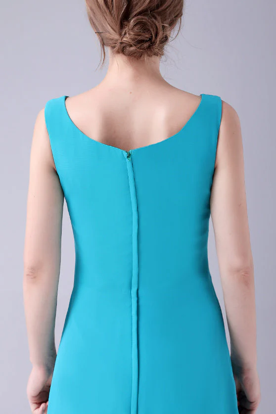 Sleeveless strap jewel A-Line Ankle-length handmade flower mother's dress - Image 3