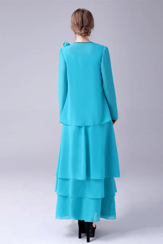 Sleeveless strap jewel A-Line Ankle-length handmade flower mother's dress - Image 6
