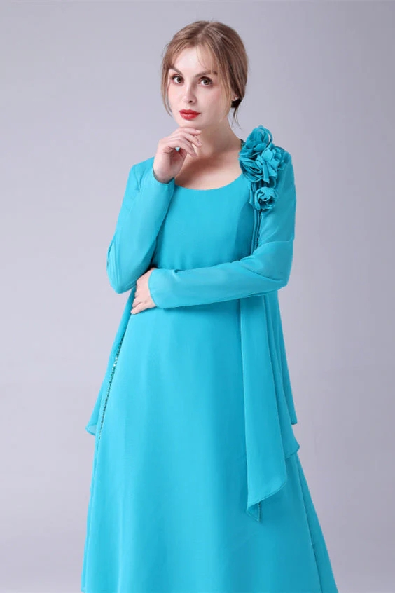 Sleeveless strap jewel A-Line Ankle-length handmade flower mother's dress - Image 7