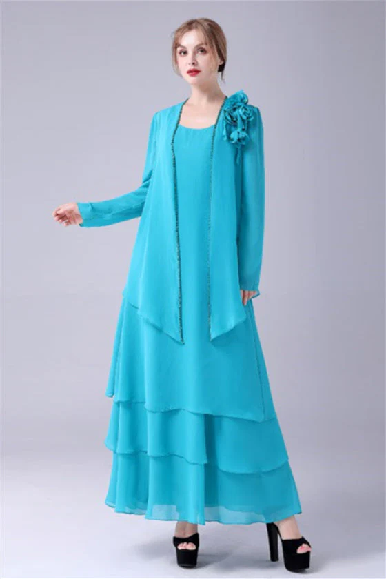 Sleeveless strap jewel A-Line Ankle-length handmade flower mother's dress - Image 8