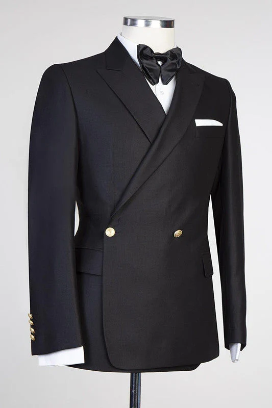 Classic Black Peaked Lapel Classy Men Suits for Prom - Image 3