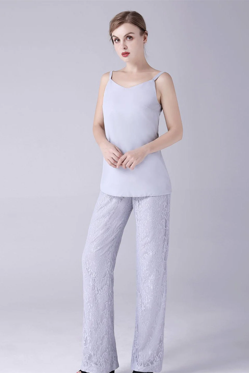 Spaghetti strap sleeveless lace vintage mother's suit - Image 4