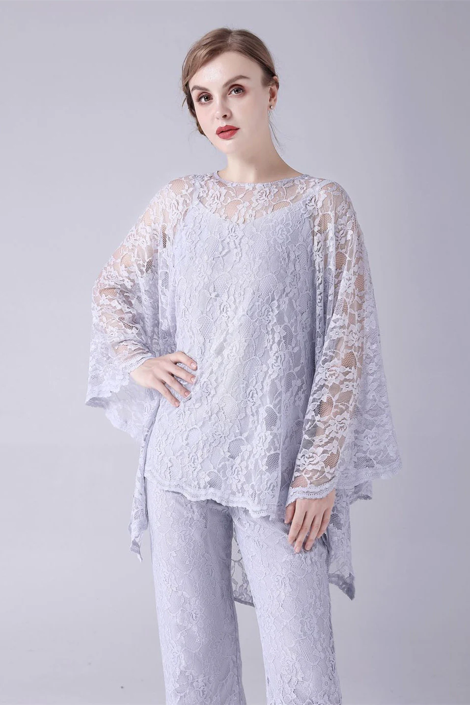 Spaghetti strap sleeveless lace vintage mother's suit - Image 7