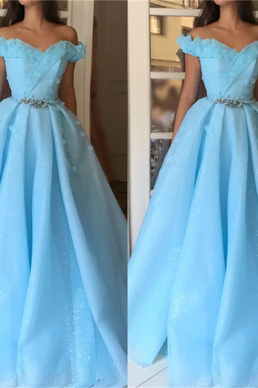 Sparkle Sequins Off-the-Shoulder Prom Party Gowns| Charming Sweetheart Sleeveless Beading Long Prom Party Gowns - Image 2