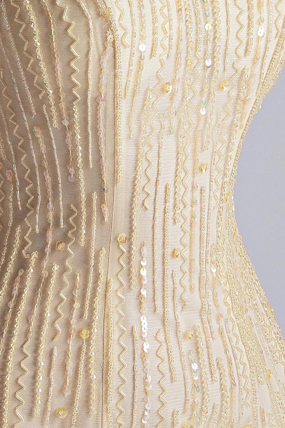Sparkling Daffodil Spaghetti-Strap Sleeveless Prom Dress Mermaid Beading With Zipper - Image 2
