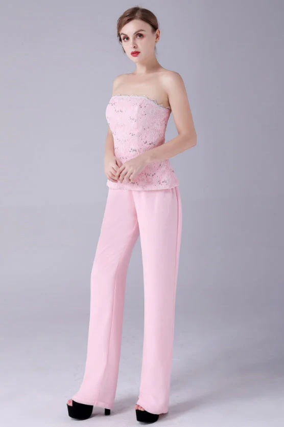 Strapless Lace sleeveless Backless mother's suit - Image 2
