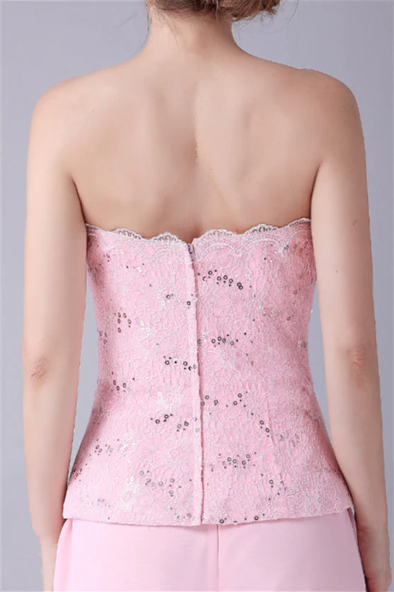Strapless Lace sleeveless Backless mother's suit - Image 3