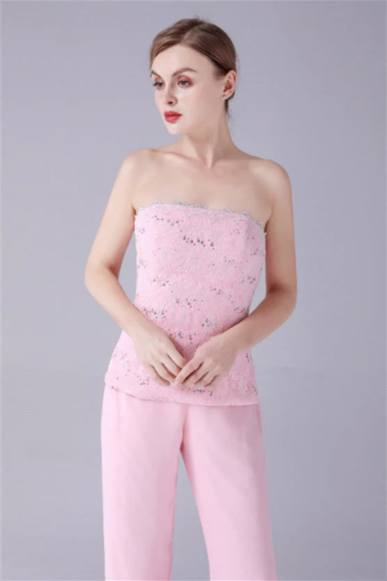 Strapless Lace sleeveless Backless mother's suit - Image 5