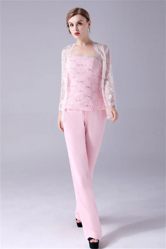 Strapless Lace sleeveless Backless mother's suit - Image 7