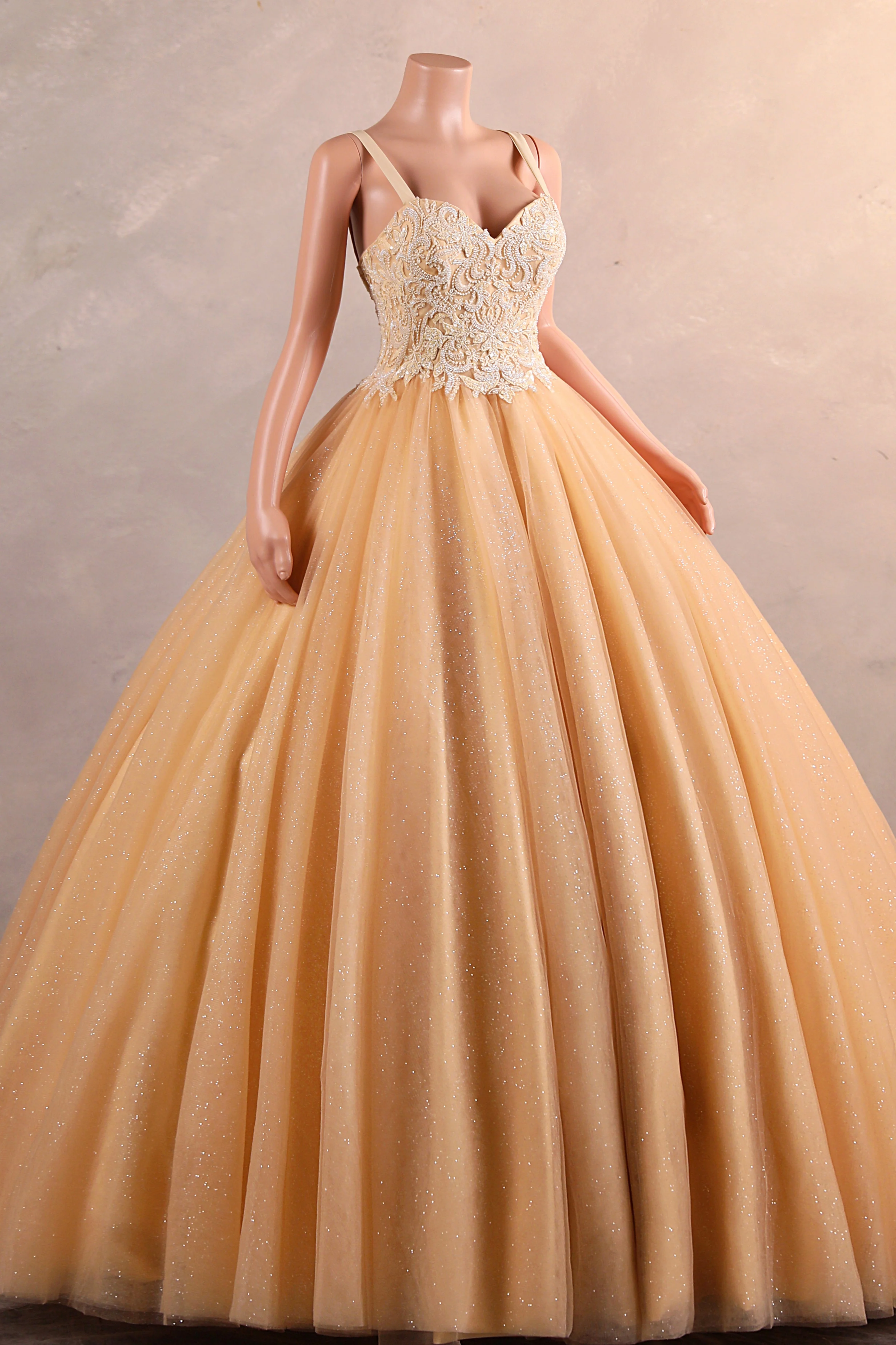 Straps Sparkle Ball Gown Sleeveless Beaded Quince Dresses - Image 7