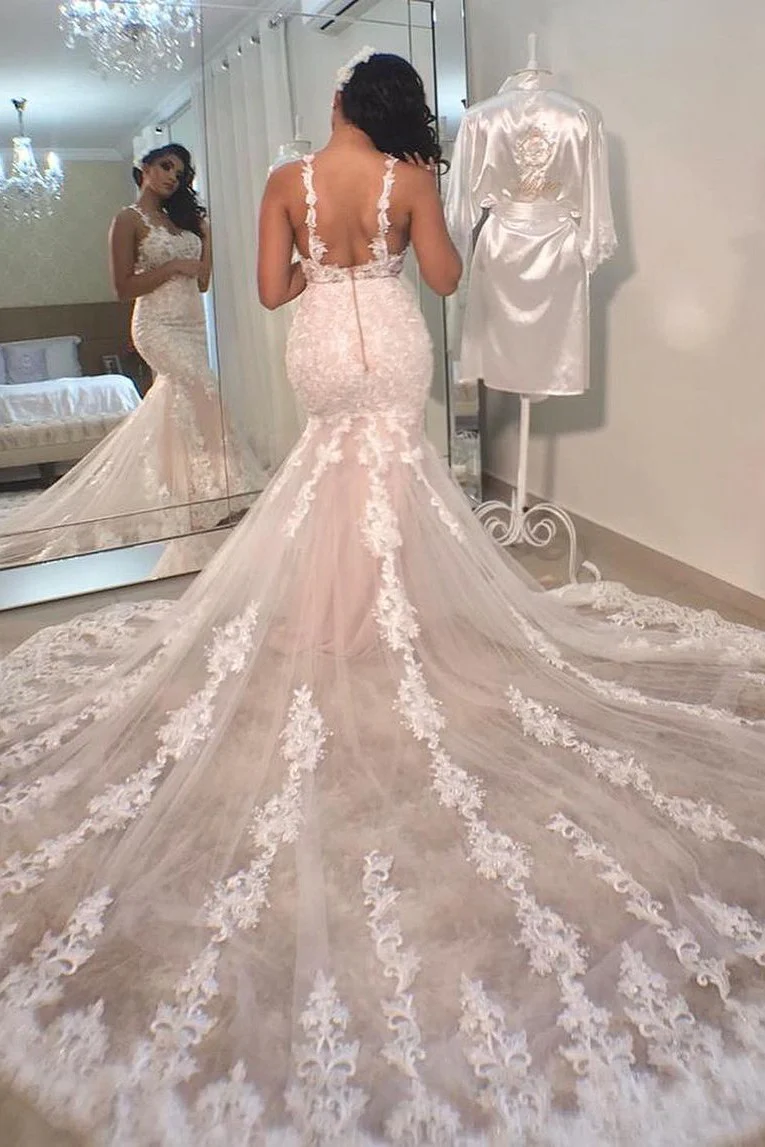 Stunning Sleeveless Mermaid Lace Wedding Dress Online - Image 2