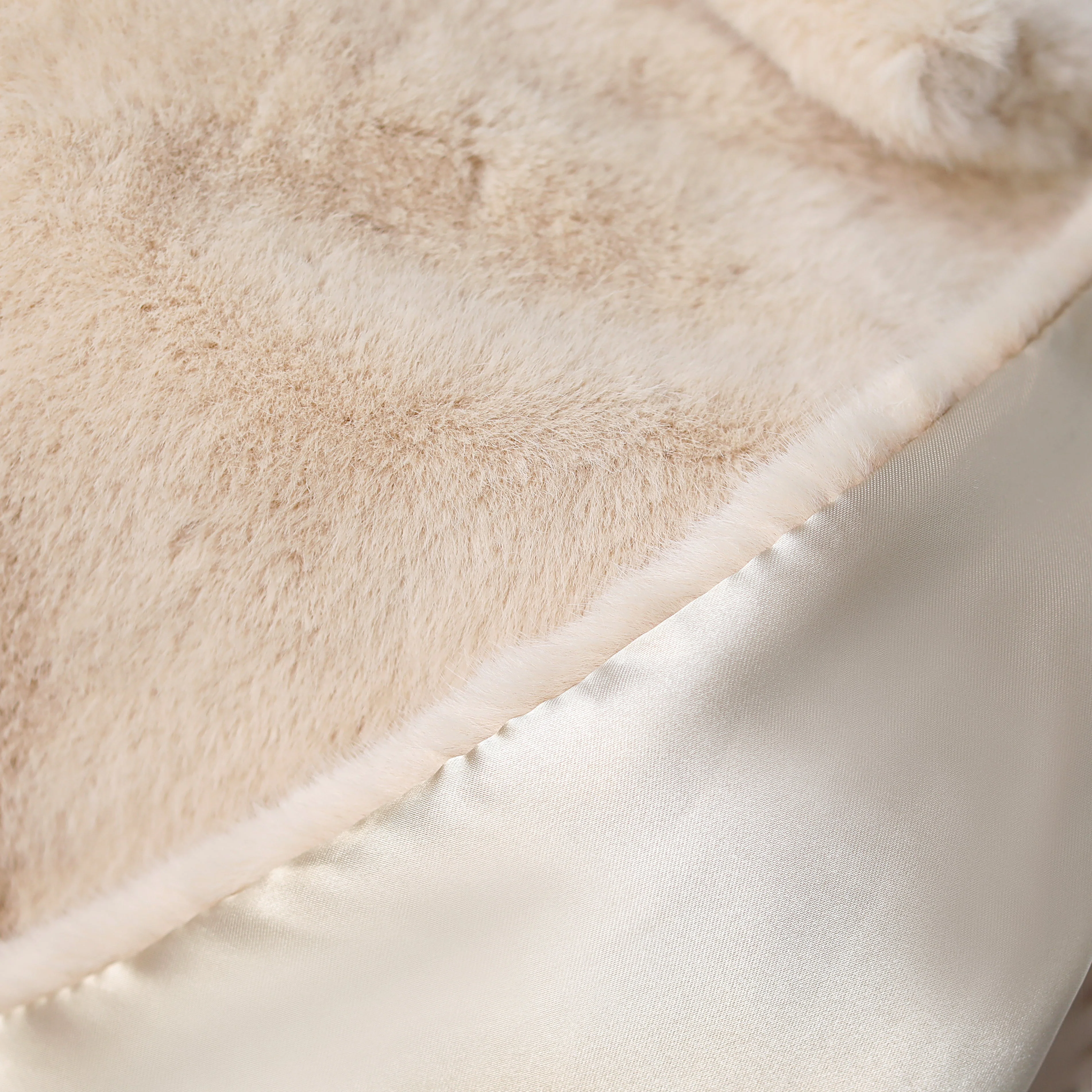 Stylish Mid-length Faux Fur Batwing Cape - Image 6