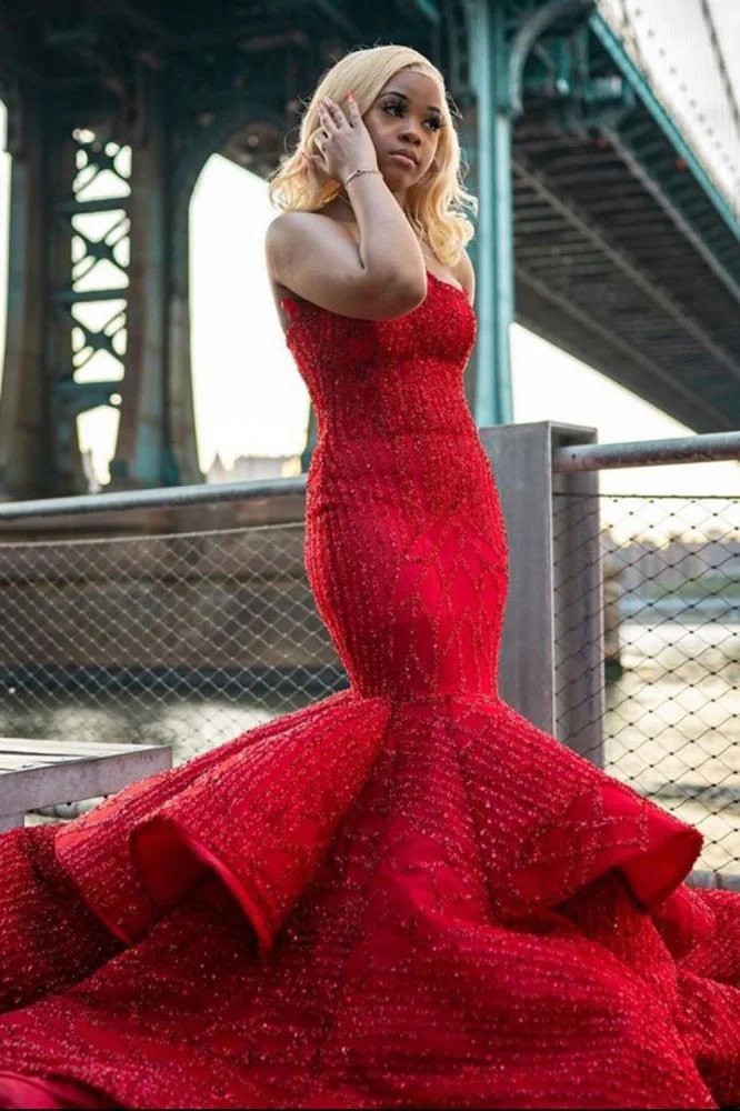 Sweetheart Mermaid Evening Prom Party Gowns Sleeveless - Image 3