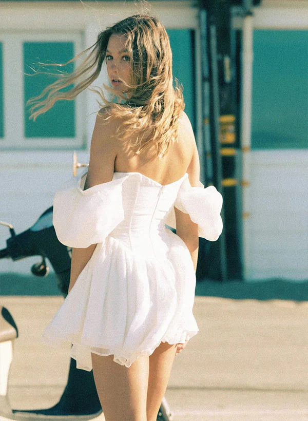 Sweetheart Sleeveless Short/Mini Chiffon Homecoming Dresses - Image 6