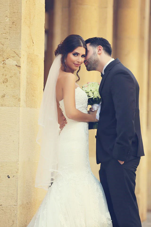 Sweetheart White Lace Modern Mermaid Bridal Gown Latest Sweep Train Lace Up Plus Size Wedding Dresses - Image 2
