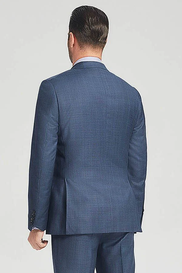 Three Flap Pockets Navy Blue Two Buttons Superior Mens Suits for Formal - Image 3