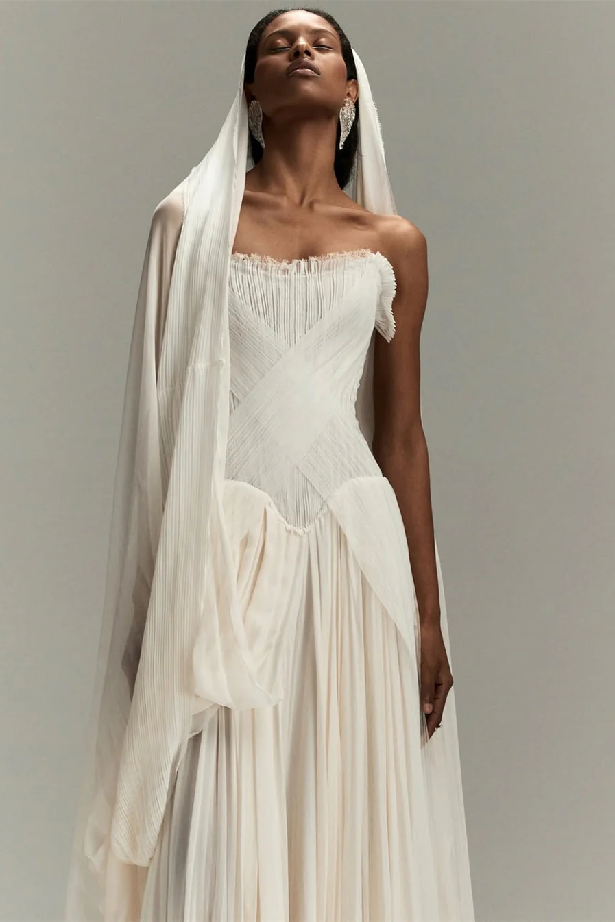 Timeless Strapless Sleeveless Chiffon Prom Dresses A-Line Lace-Up Back With Pleats - Image 3