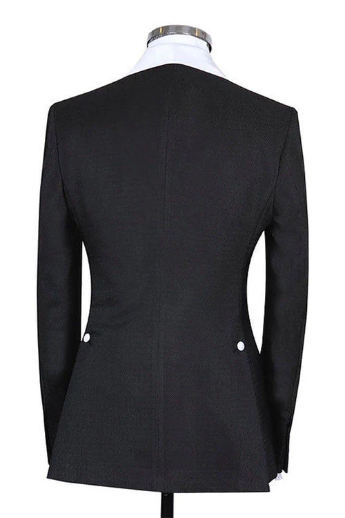 Black Shawl Lapel Slim Fit Designer Wedding Men Suits - Image 2