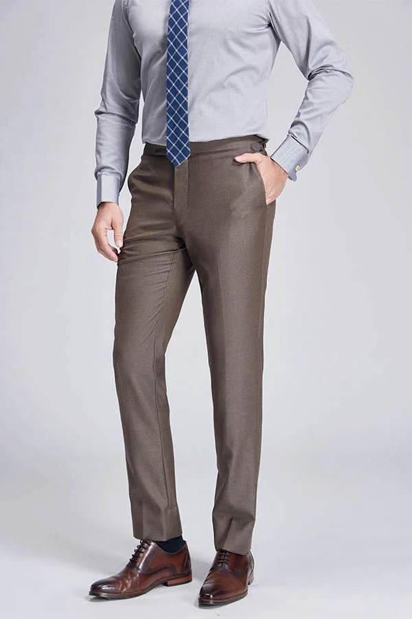 Top Coffee Mens Suits for Business Peak Lapel One Button Mens Suits - Image 6