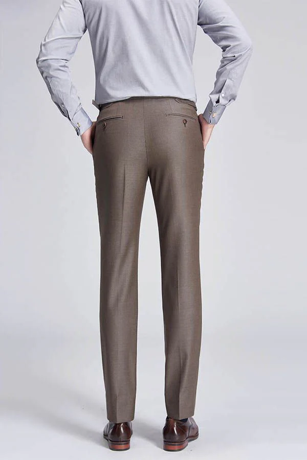 Top Coffee Mens Suits for Business Peak Lapel One Button Mens Suits - Image 7