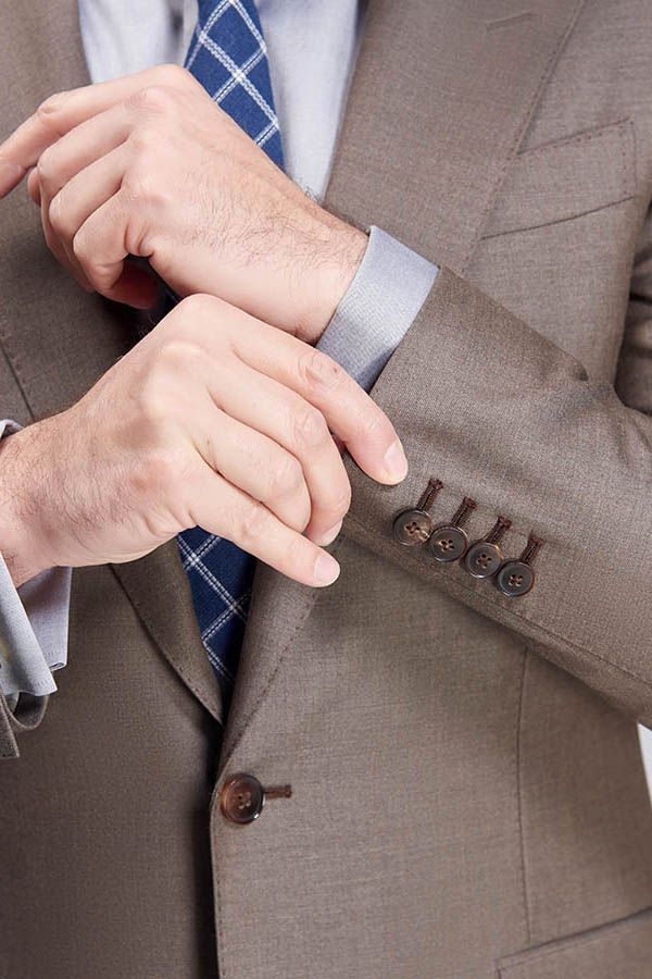 Top Coffee Mens Suits for Business Peak Lapel One Button Mens Suits - Image 9