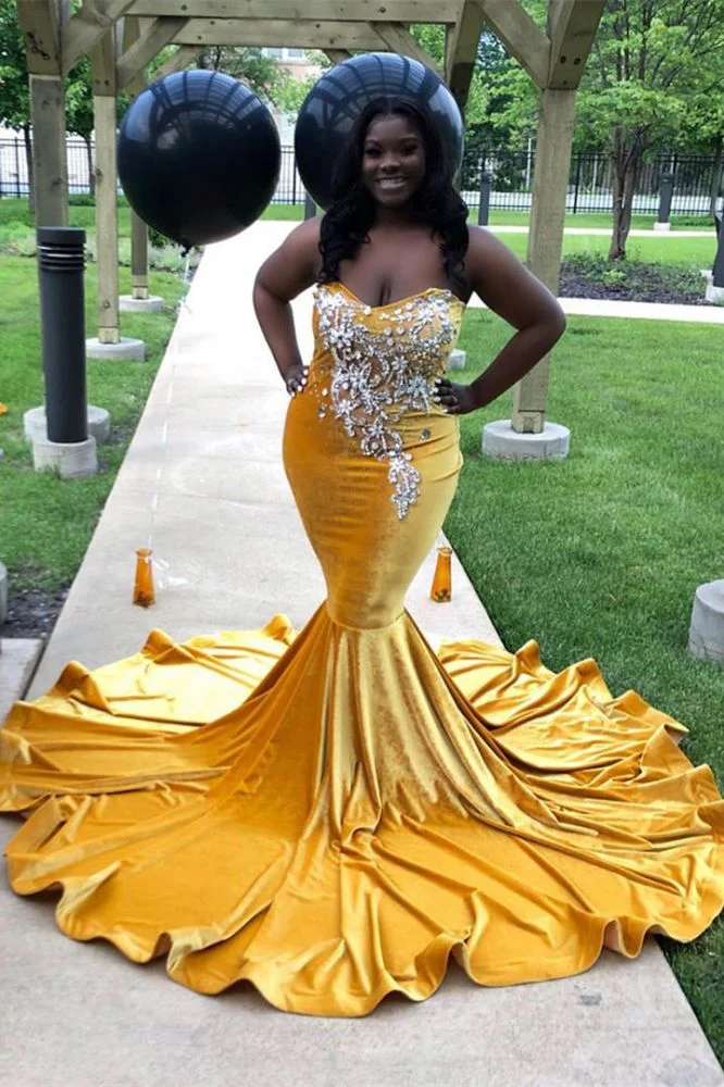 Trendy New Arrival Sweetheart Ginger Mermaid Long Plus Size Prom Dresses - Image 2