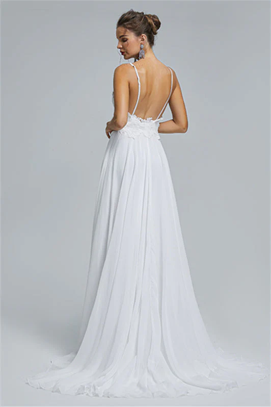 Tulle A-line Sheer Straps Sweetheart Applique Floor-length Sleeveless Wedding Dress Cover - Image 2