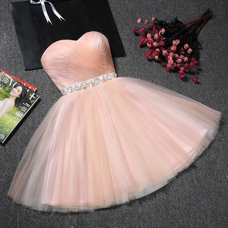 Tulle Ruffles Pink Homecoming Dress Sweetheart Short Hoco Dress - Image 3