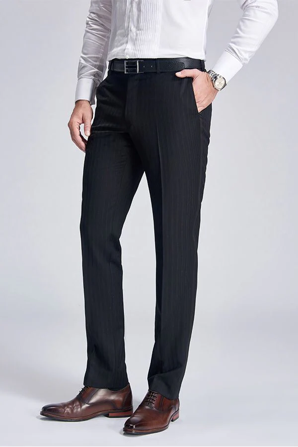 Unique Silk Peak Lapel Black Mens Suits for Wedding One Button Stripes Wedding Tuxedo - Image 6