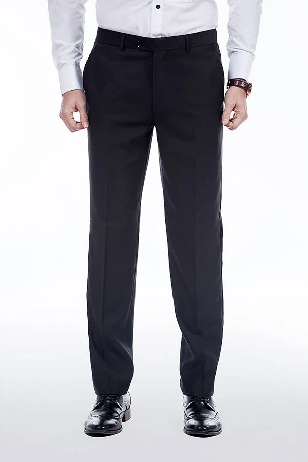 Unique Silk Peak Lapel Two Buttons Solid Black Wedding Suits for Men - Image 7