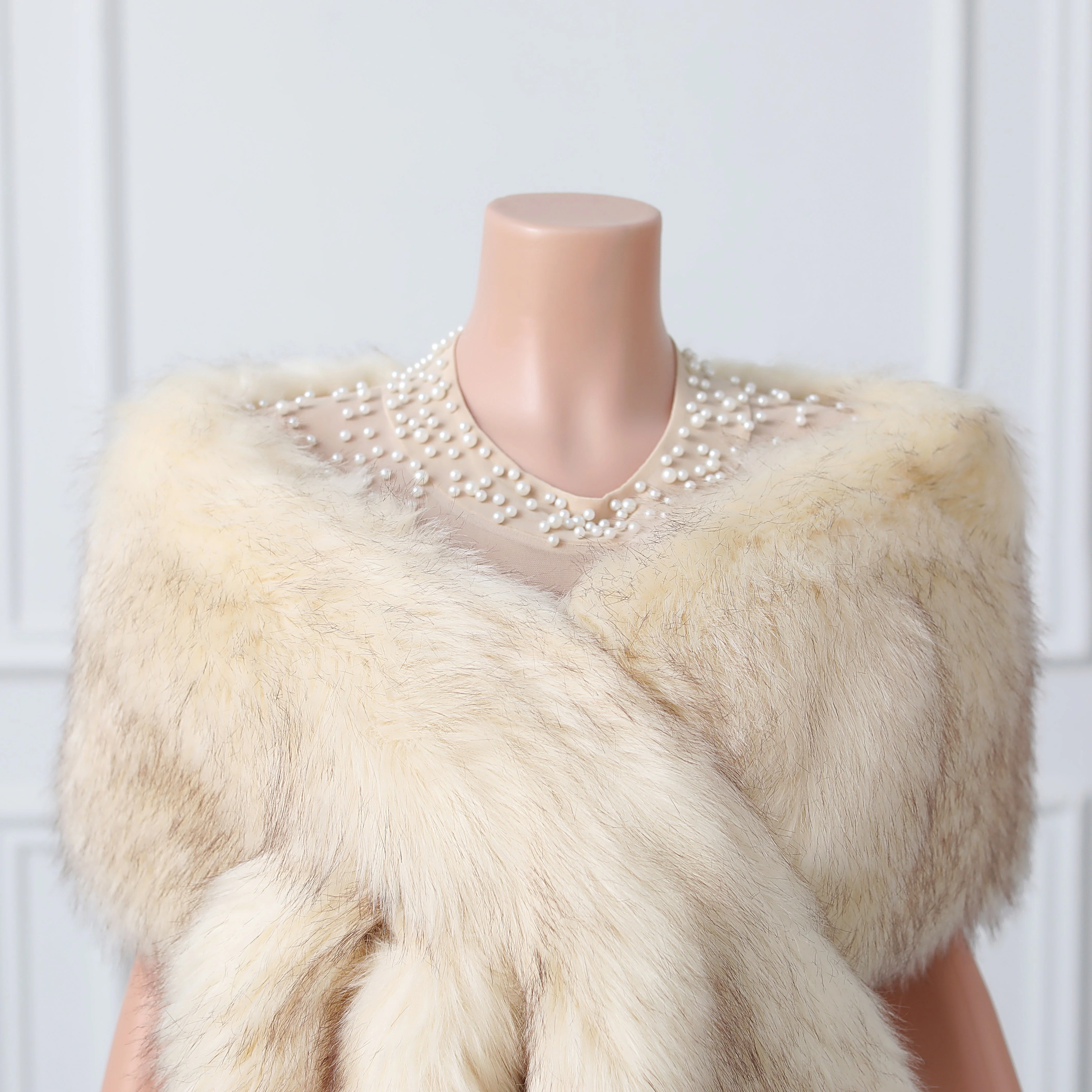V-neck Rectangular scarf shawl Winter Wedding Wraps - Image 4