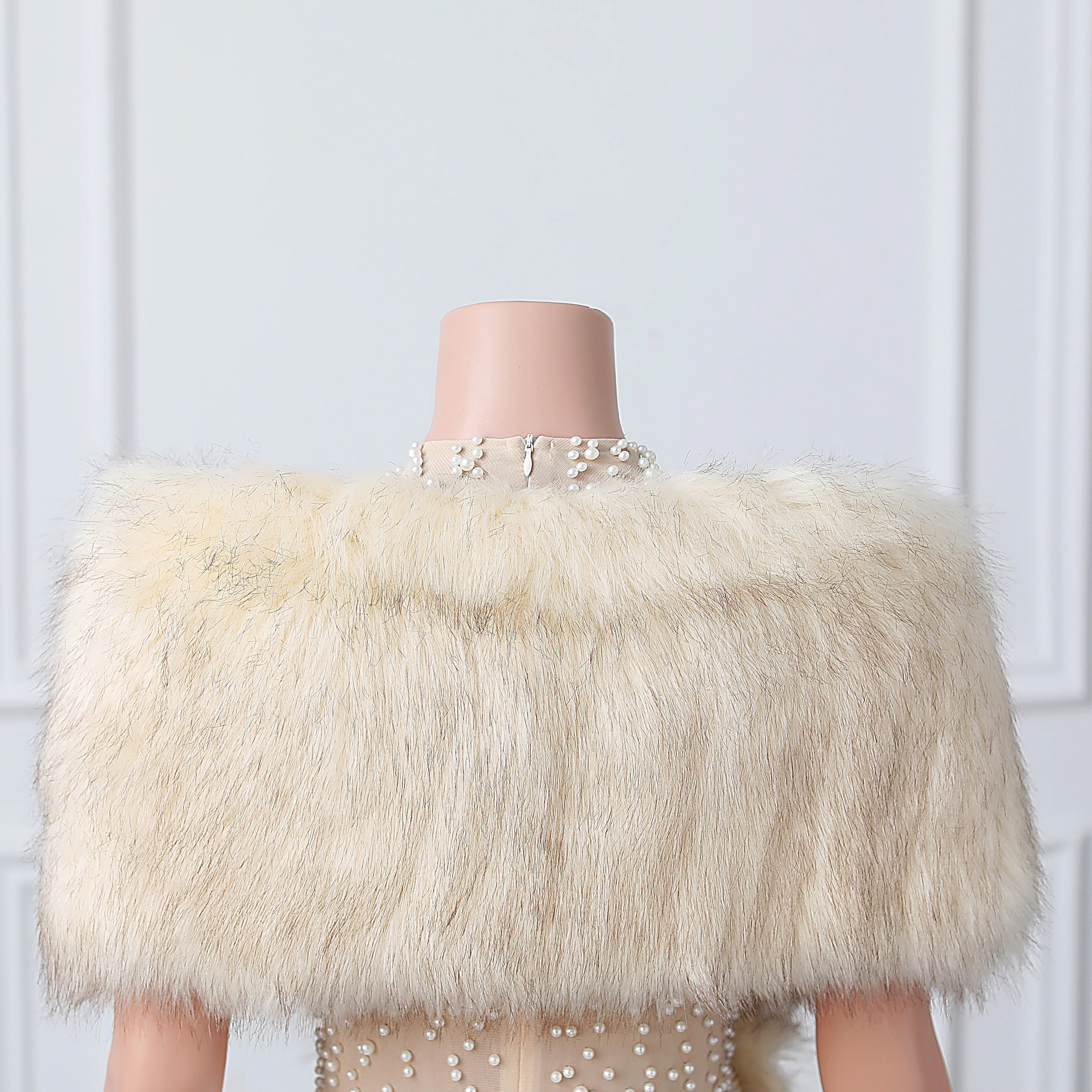 V-neck Rectangular scarf shawl Winter Wedding Wraps - Image 9