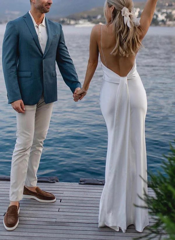 V-Neck Sleeveless Floor-Length Wedding Dresses - Image 3
