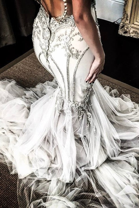 Vintage Appliques Mermaid Wedding Dresses Off the Shoulder Long Sleevess Bridal Gowns - Image 3