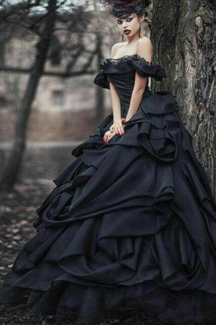 Vintage Black princess wedding dresses with Luxurious Ruffless - Image 5