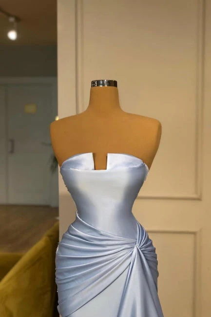 Amazing Long Blue Mermaid Graduation Dresses Fabulous Sleeveless Prom Dresses - Image 2