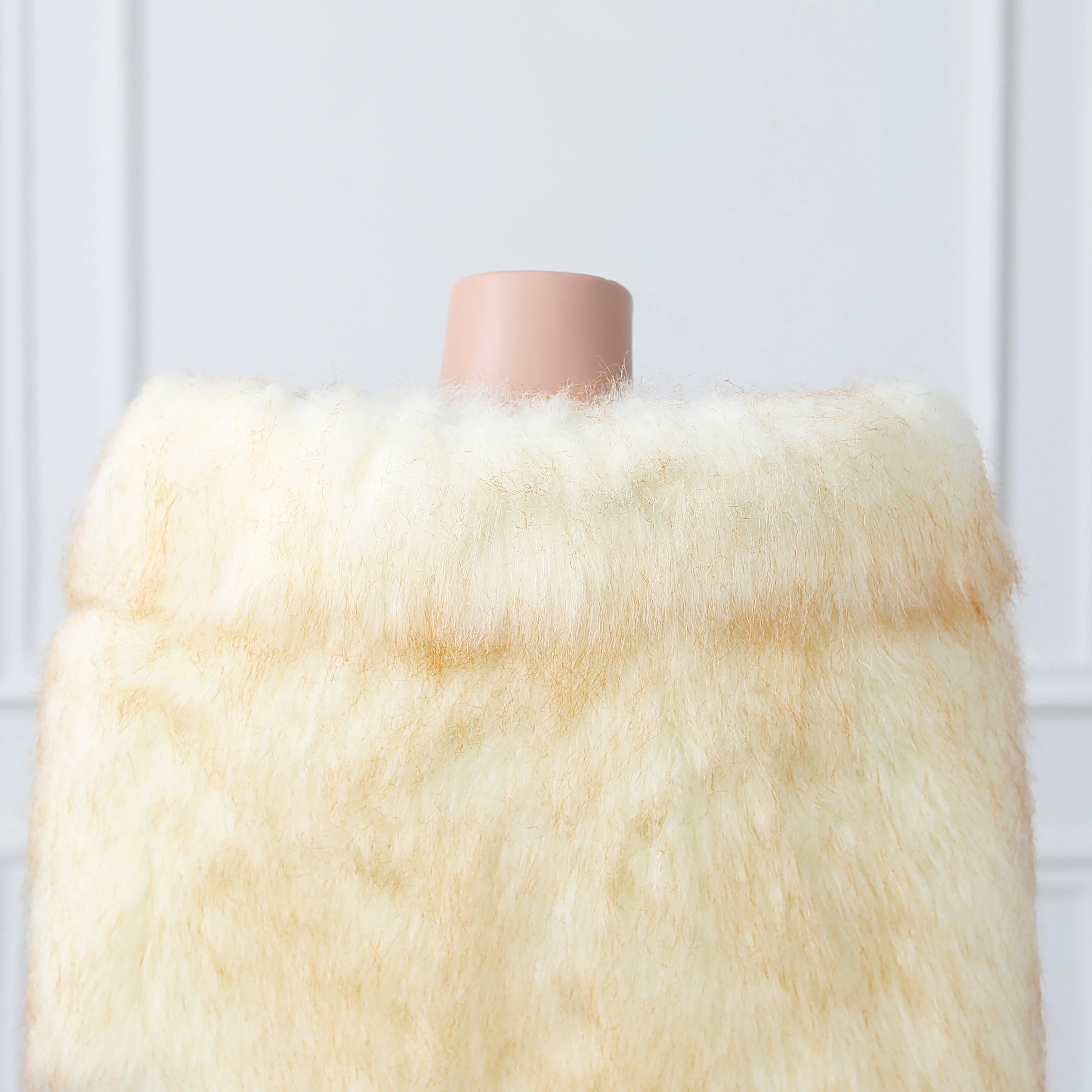 Warm Beige Ear Design Winter Wedding Shawl - Image 8