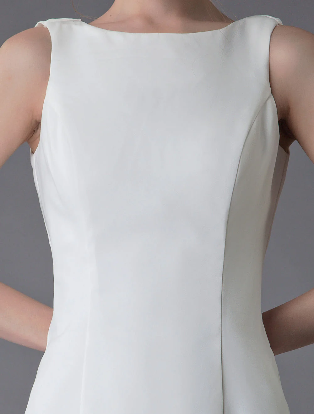 Gorgeous Wedding Dresses Ivory Sheath Simple Bridal Dress Cowl Back Beach Wedding Gowns With Train - Image 8