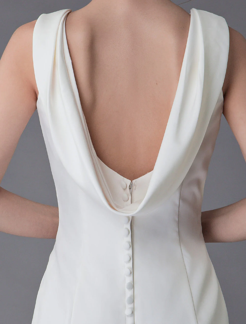 Gorgeous Wedding Dresses Ivory Sheath Simple Bridal Dress Cowl Back Beach Wedding Gowns With Train - Image 9