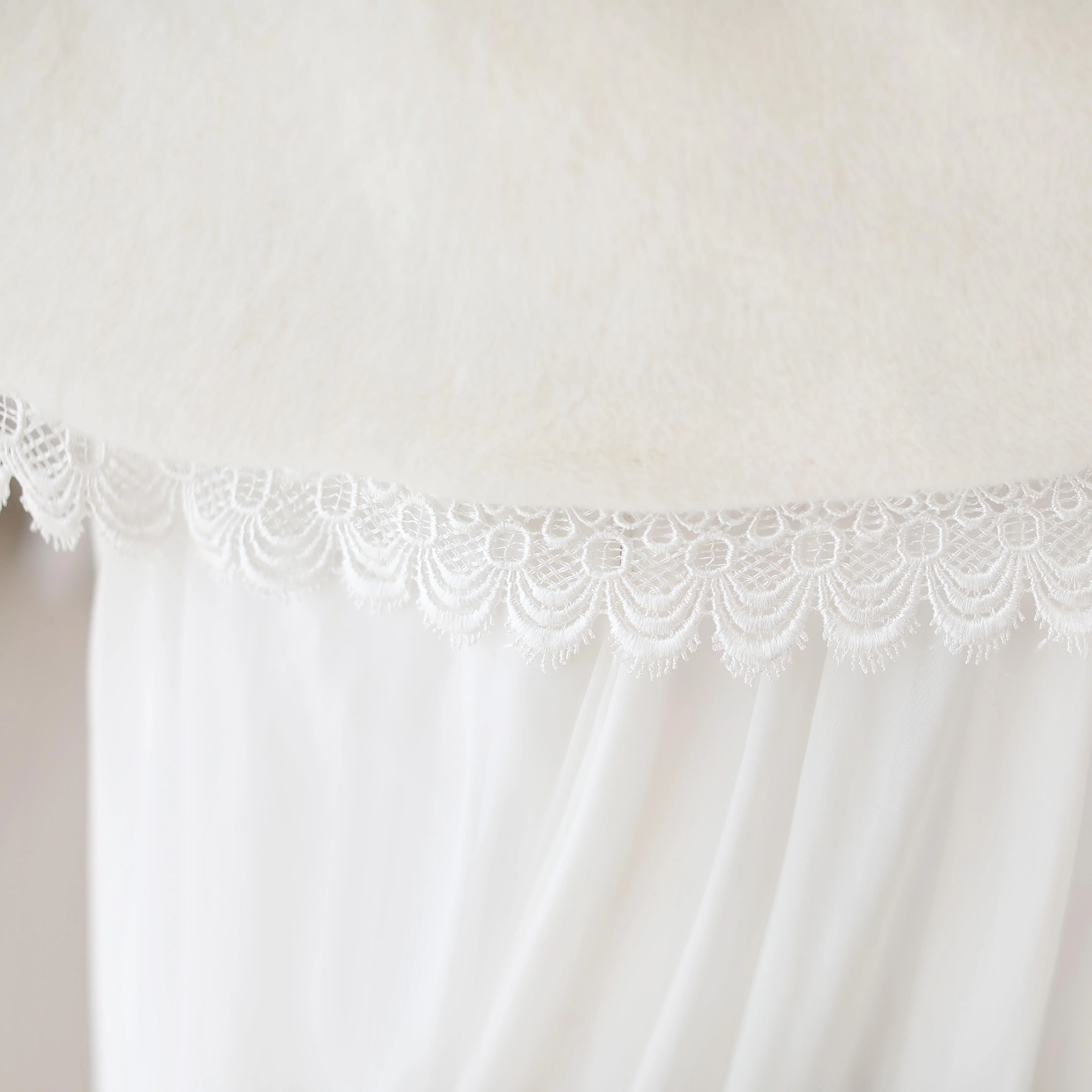 White Lace-Trimmed Wedding Gown Shawl - Image 7