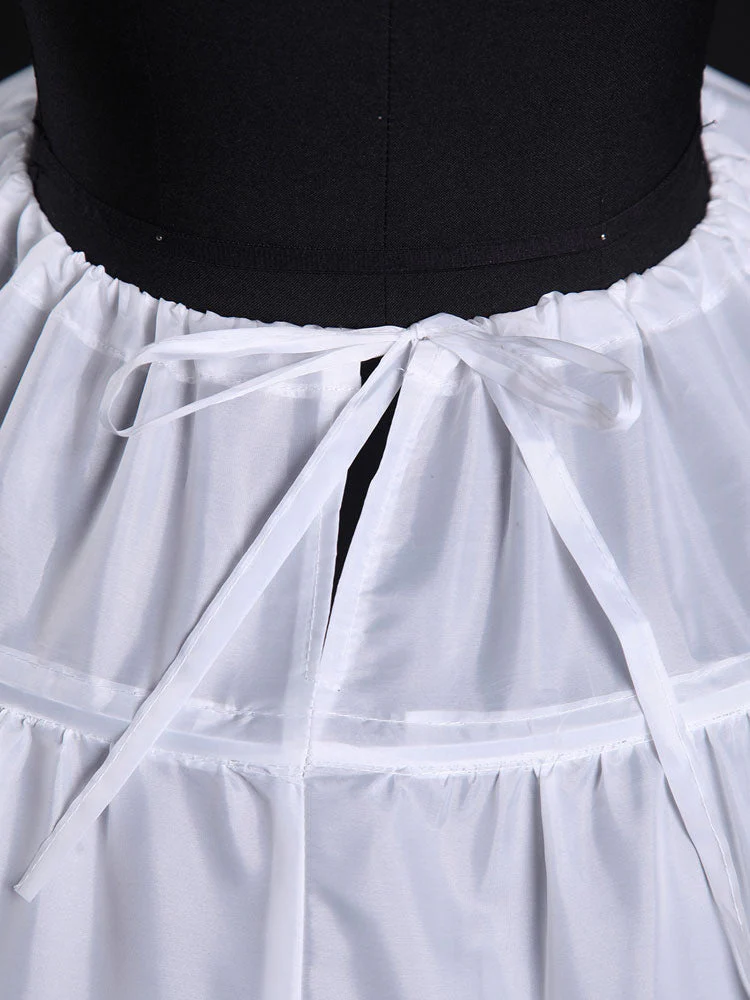 White Long White Full Gown 6 Hoop Bridal Crinoline Slip Wedding Petticoat - Image 7