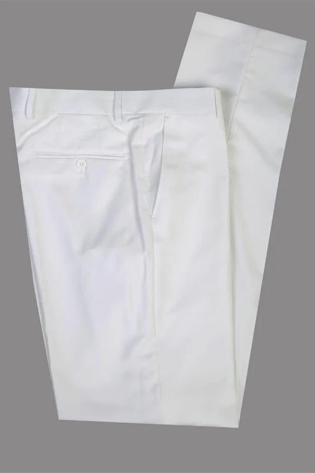 White Peaked Lapel Slim Fit Fashion Wedding Groom Suit - Image 2