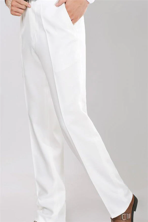 White Shawl Lapel Jacquard Groom Suits Decent Slim Fit Tuxedos for Marriage Two-pieces - Image 2